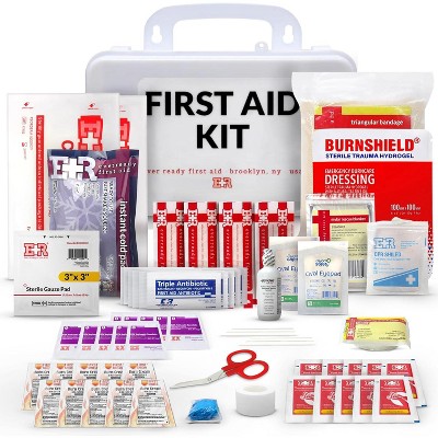 10 Person First Aid Kit - OSHA and ANSI Class A Compliant, Fully stocked Emergency Kit for Home, Office or Construction site.