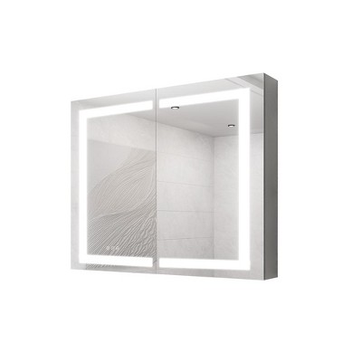 Lighted Cabinet, 36x24 Inch Bathroom Cabinet With Double-sided Mirror Door, Adjust Brightness And Color Temperature Cabinet