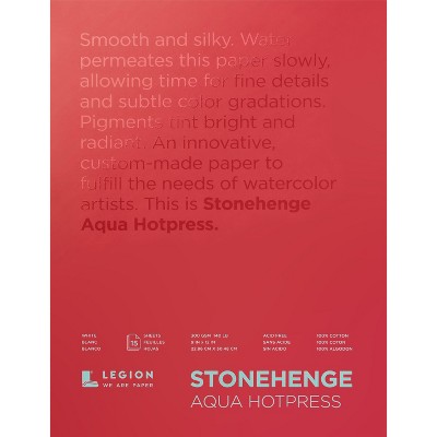 Stonehenge Aqua Block Hotpress Pad 9"X12" 15 Sheets/Pkg-White 140lb