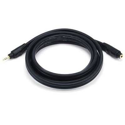 Monoprice Audio Extension Cable - 6 Feet - Black | Premium 3.5mm Stereo Male to 3.5mm Stereo Female 22AWG, Gold Plated