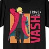 Trigun Stampede Vash On Rectangle Block Crew Neck Short Sleeve Women's Black T-shirt - 2 of 4