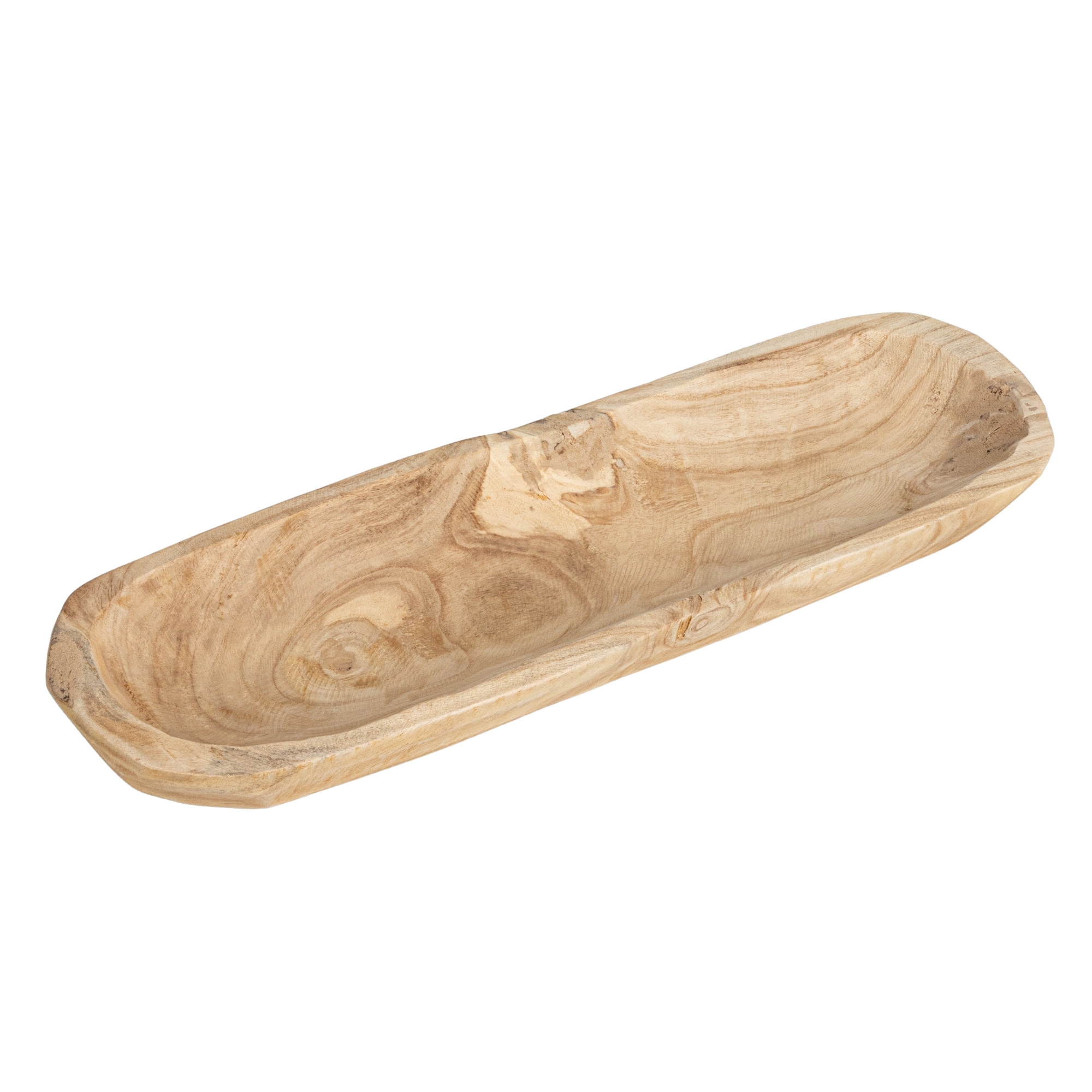 Storied Home Paulownia Wood Oval Bowl