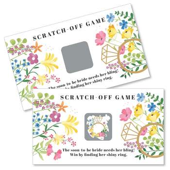Big Dot of Happiness Wildflowers Bride - Boho Floral Bridal Shower and Wedding Party Game Scratch Off Cards - 22 Count