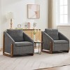Modern Chenille Fabric Upholstered Side Chairs,Accent Lounge Chair With Wood Frame,Wooden Lounge Armrests Chair-Coolbibila - 3 of 4