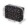 Unique Bargains Portable Floral Cosmetic Bag Black 1 Pc - 2 of 3
