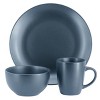 Gibson Home Everyday Plus 12 Piece Round Stoneware Dinnerware Set in Blue - image 2 of 4