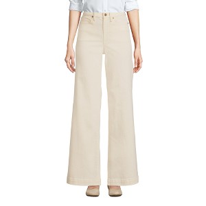 Lands' End Women's Recover High Rise Wide Leg Blue Jeans - 1 of 4