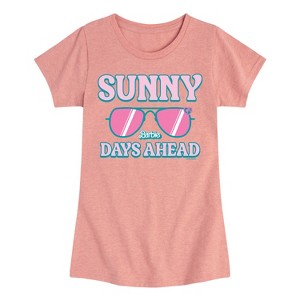 Girls' - Barbie - Sunny Days Ahead Fitted Short Sleeve Graphic T-Shirt - 1 of 3