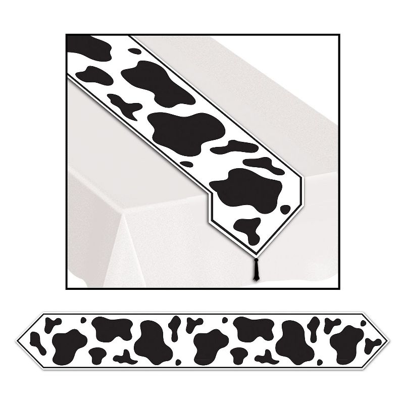 Beistle 11" x 6' Printed Cow Print Table Runner 4/Pack 57200, 1 of 2
