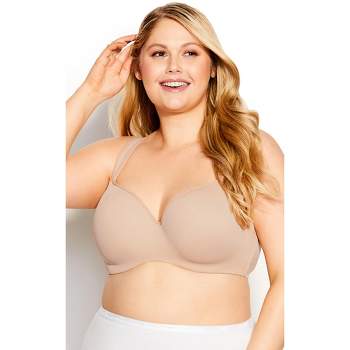 AVENUE | Women's Plus Size Basic Cotton Bra - beige - 50DDD