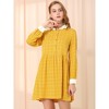 INSPIRE CHIC Women's Plaid Long Sleeve Button Contrast Point Collar Shirt Dress - 3 of 4