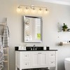 POWLIG 38.98-in 5-Light Nickel Bathroom Light Fixtures Over Mirror Vanity Lighting with Clear Glass Globe Shades - 4 of 4