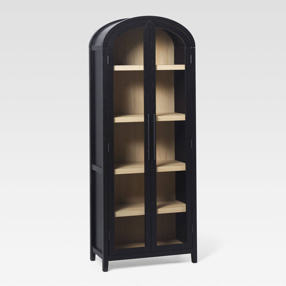 Saracina Home 76 5 Shelf Arched Bookcase Cabinet