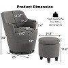 TOAOTBNBO Oversized Swivel Accent Chair with Ergonomic Rounded Armrests, Barrel Chair with Plush Cushion Single Sofa Chair for Hotel, Gray - 3 of 4