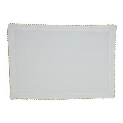 Gold Whip Stitched Cotton Rectangle Placemats, Set of 4