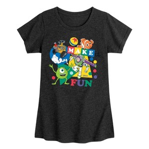 Girls' - Disney - Make It Fun Fitted Short Sleeve Graphic T-Shirt - 1 of 4