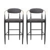 Barstools Set of 2, Upholstered Bar Stools with Backs and Iron Legs for Kitchen Island, Beige Fabric Seating 260LBS Weight Capacity - 2 of 4
