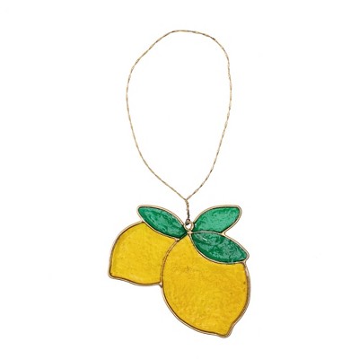 Transpac Stained Glass Hanging Lemon Home Decorations Spring