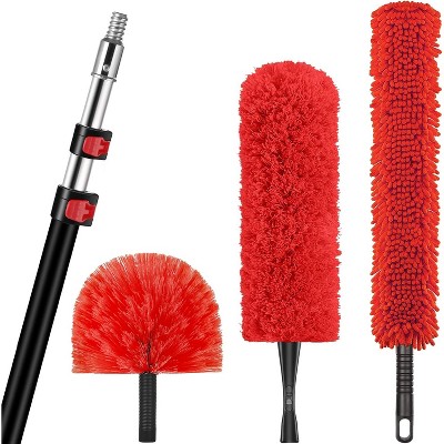 20 Foot High Reach Dusting Kit with Telescopic Pole, Cobweb Microfiber Duster for Outdoor & Indoor Ceiling Cleaning