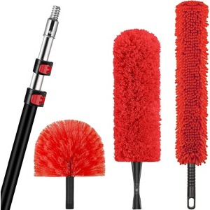 20 Foot High Reach Dusting Kit with Telescopic Pole, Cobweb Microfiber Duster for Outdoor & Indoor Ceiling Cleaning - 1 of 4