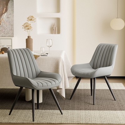 Sapphtopaz Modern Dining Chairs Set with Tufted Backrest Upholstered Kitchen Chair with Metal Legs High Chair for Dining Room, Living Room