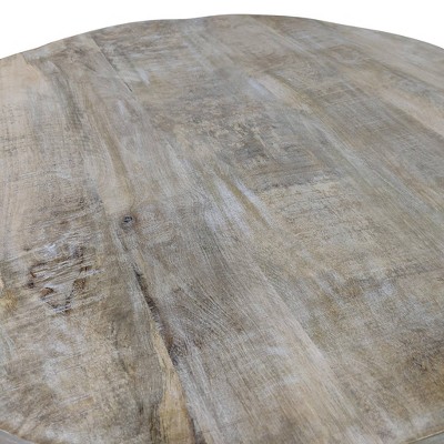 Round Natural Driftwood Reclaimed Wood Bistro Dining Table