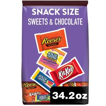 Reese's, Kit Kat and Jolly Rancher Sweets and Chocolate Snack Size Candy Variety Pack - 34.19oz
