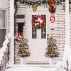 Pre Lit Artificial Christmas Trees with 78 Warm White Lights (Timetable), White Lamp Base, Snow Flocked Xmas Tree - 2 of 4