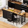 Kitchen Island with 3 Drawers, Spice Rack and 2 Door Cabinet - 3 of 4