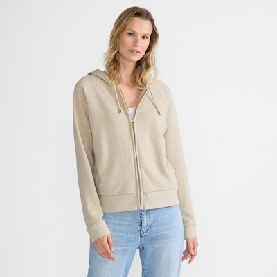 Lands' End Women's Serious Sweats Relaxed Long Sleeve Full Zip Hoodie Sweatshirt