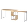 HOMCOM 55" 360° Rotating Corner L-Shaped Computer Desk with Storage Shelves, Home Office Study Writing Workstation Modern Space-Saving Design - 4 of 4