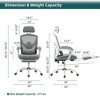 CAVINAS Office Chair with  Lumbar Support Pillow and Padded Armrests,Ergonomic Computer Chair with Retractable Footrest for Adult,Student - 3 of 4