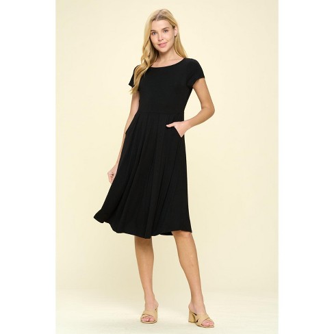 WEST K Women's Claris A-line Knit Dress with Pockets - Xsmall - Black