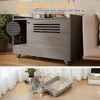 Chic Crate-Gray End Table for Cat Litter Box Enclosure - Hidden Wood Furniture with Top Fence, Multi-Use Storage Bench - 2 of 4