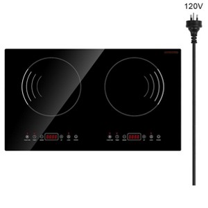 VEVOR Induction Cooktop, 1800W Electric Countertop Burner, 2 Burner Touch Control Stove, Built-in Induction Cooktop with 9 Power Settings, Black - 1 of 4