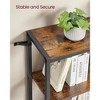 6-Tier Corner Bookshelf, Convertible Metal Frame Shelf with Adjustable Feet, 330 lb Capacity for Living Room Office, Rustic Brown & Black - 4 of 4