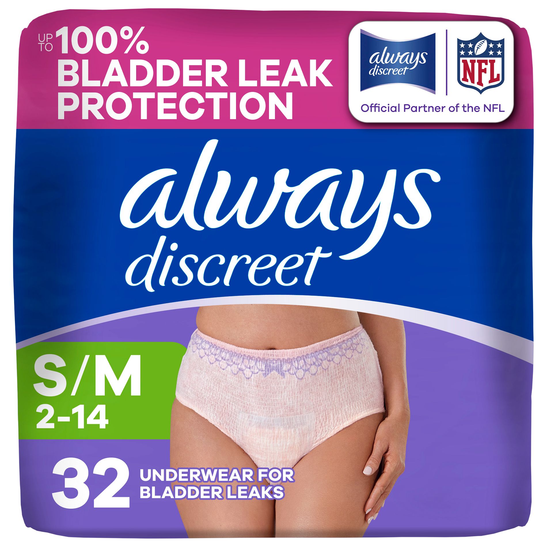 Always Discreet Adult Postpartum Incontinence Underwear for Women - Maximum Protection