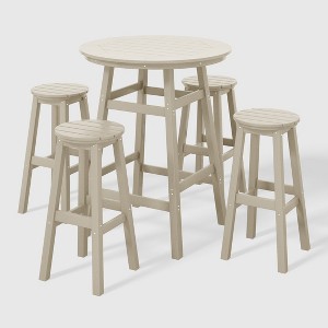 WestinTrends Malibu All Weather Hdpe Outdoor Patio Bar Height Dining Set (5-Piece) - 1 of 4