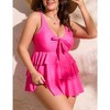 Women's Plus Size Multi-Layer Ruffle Hem Swimsuit Tankini Bathing Suit - 4 of 4