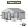 SEVOBAL Pet Doors, Gates and Pens Large Dog Kennel with Roof Cover Metal Enclosure for Outdoor Use, Black, 9.62"*9.35"*6.18" - 3 of 4