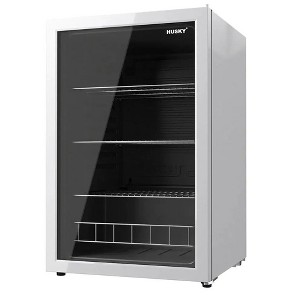 Husky 4.6 Cu.Ft Premium Freestanding Glass Door Beverage Cooler & Mini Fridge - 1 of 4