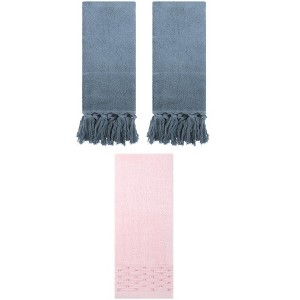REGALWOVEN 3 Packs Solid Cotton Absorbent Soft Hand Towel for Bathroom 14" x 30" - 1 of 4