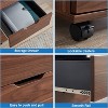 Lirago Brown Mobile File Cabinet with Casters Wooden Vertical Rolling Storage Drawer for Home Office Under Desk Fully Assembled 250lbs Weight Capacity - 4 of 4