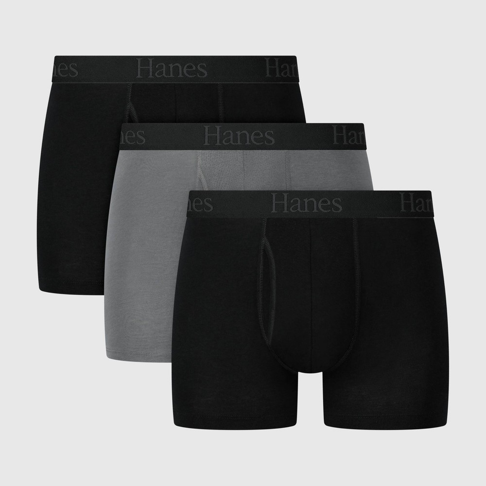 Hanes Premium Hanes Men's 3pk Trunks - Black/Gray S