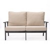 Leisuremod Walbrooke Modern Polyester Loveseat with Black Aluminum Frame and Removable Cushions - 3 of 4