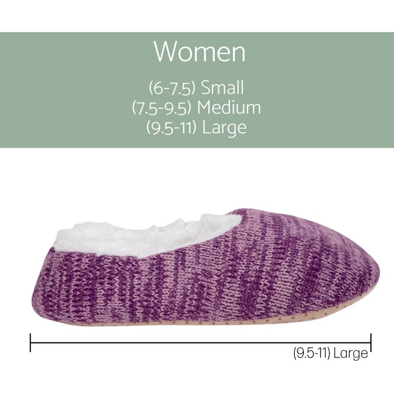 Elanze Designs Simple Knit Womens Plush Lined Cozy Non Slip Indoor Soft Slipper - Purple, Large, 4 of 7