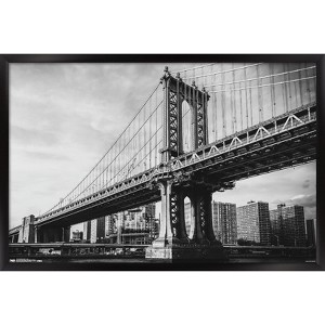 Trends International The Brooklyn Bridge - Iconic Framed Wall Poster Prints - 1 of 4