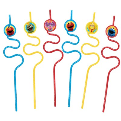 Birthday Express Sesame Street Straw Favors - 12 Pack