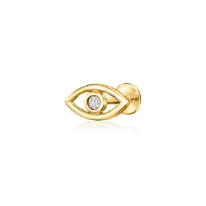 Pure Collection by Ross-Simons Diamond Evil Eye Flat-Back Earrings in 14kt Yellow Gold - 1 of 4