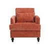 Deja Wood Frame Chenille Accent Chair, Modern Armchair for Living Room - Maison Boucle - 3 of 4